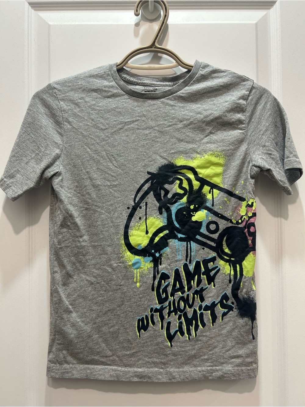 Kids Grey Gamer Graphic Tee - 'Game Without Limits'